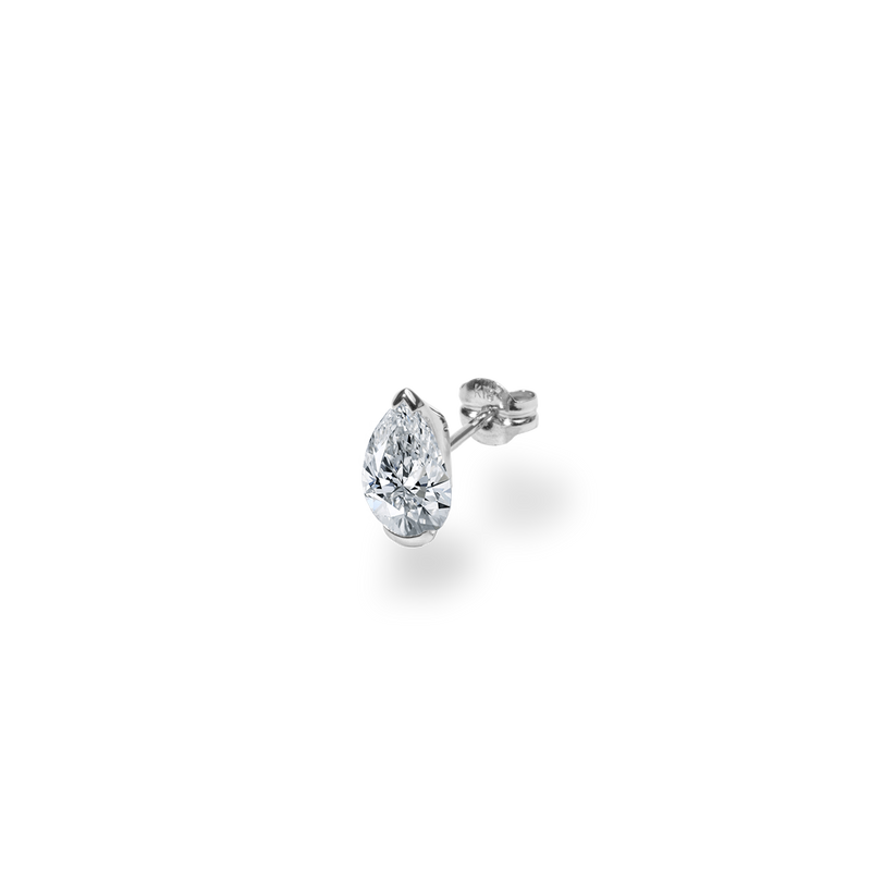 Facet 1ct Pear Stud - PRMAL