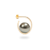 Black Pearl Oval Earring L - PRMAL