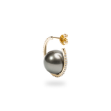 Black Pearl Oval Earring L - PRMAL