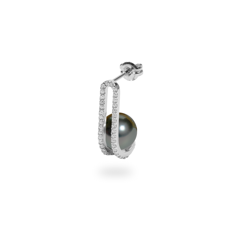 Double Lift Black Pearl Earring - PRMAL