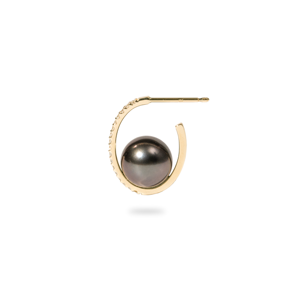 Black Pearl Oval Earring M - PRMAL
