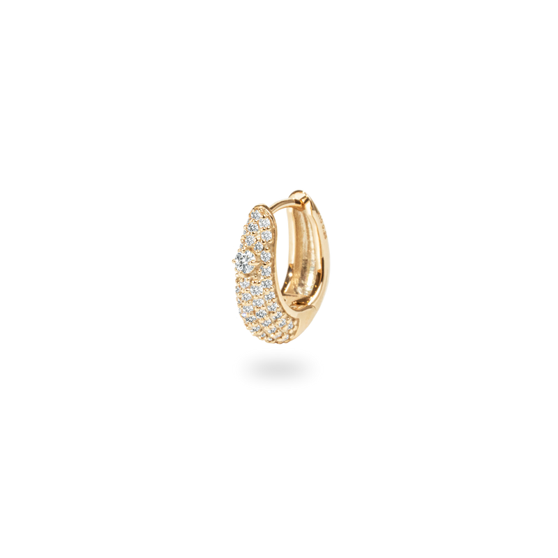 Drop Hoop Pave Earring M - PRMAL