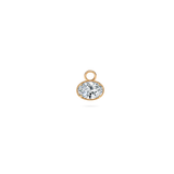 1ct Oval Diamond Hoop Charm - PRMAL