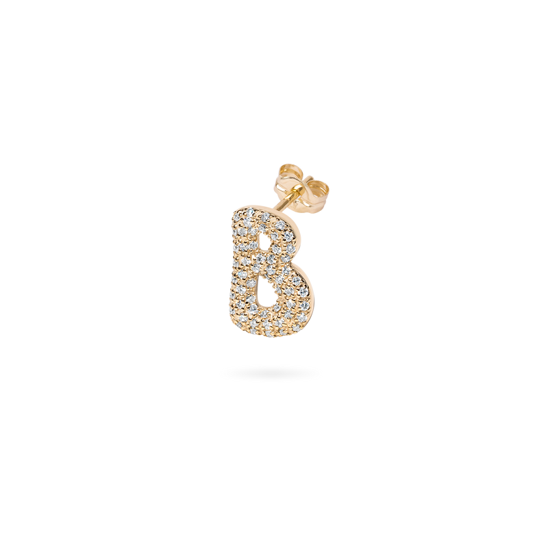 Pave Dome Letter X Earring - PRMAL