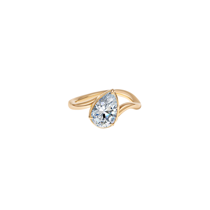 1ct Pear Wave Pinky Ring - PRMAL