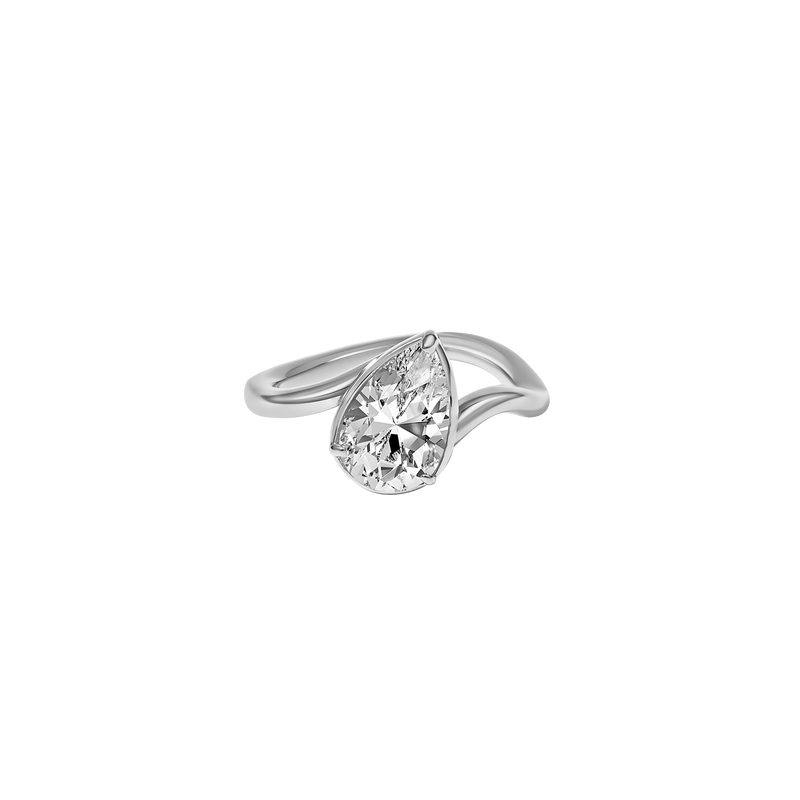 1ct Pear Wave Pinky Ring - PRMAL