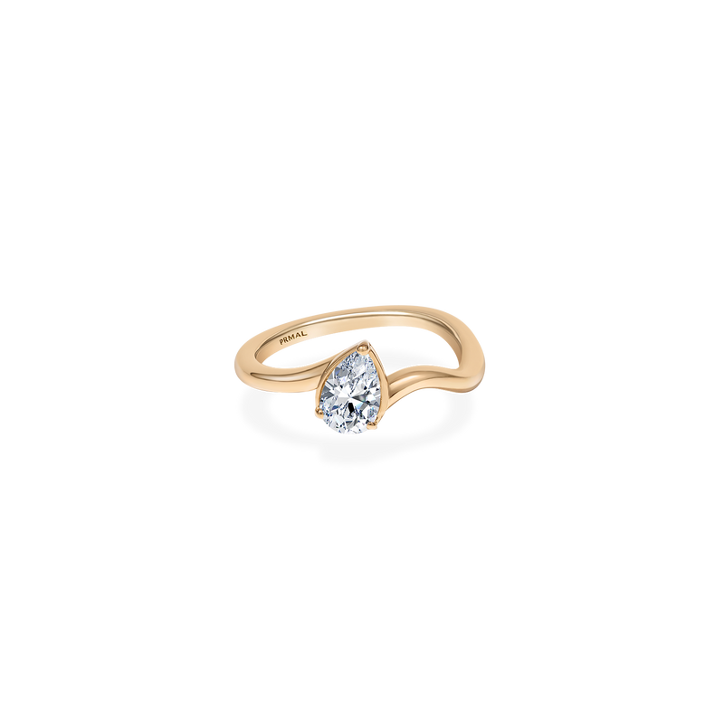 0.3ct Pear Wave Pinky Ring - PRMAL