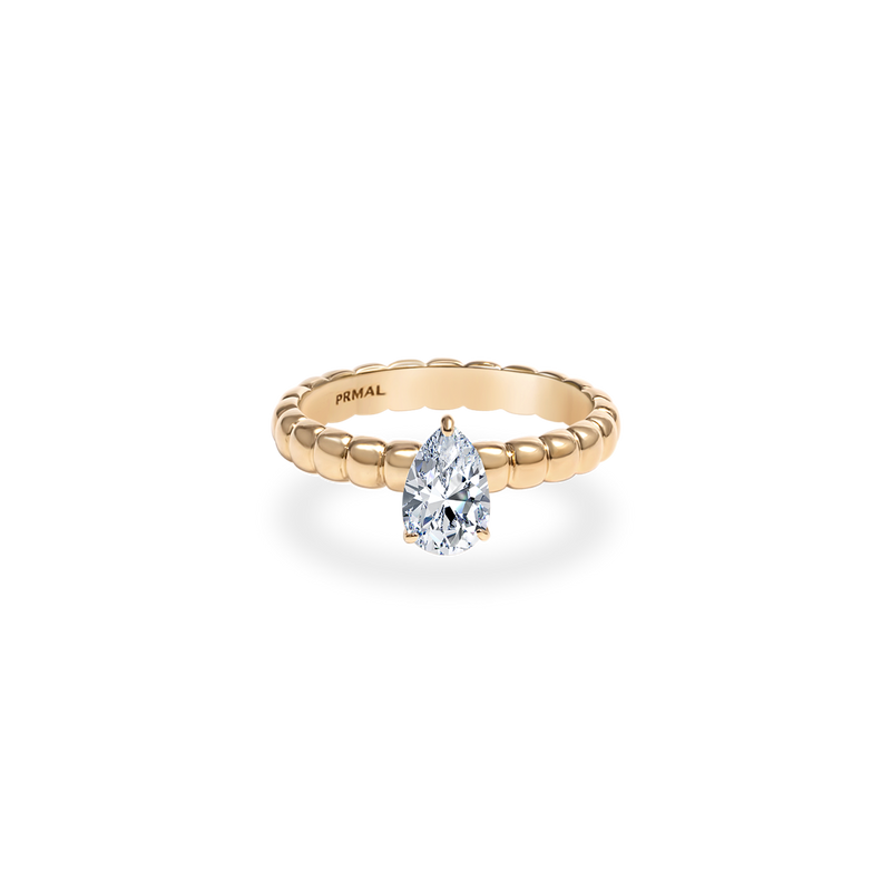 Pula Puff Solitaire Ring [Pear] - PRMAL