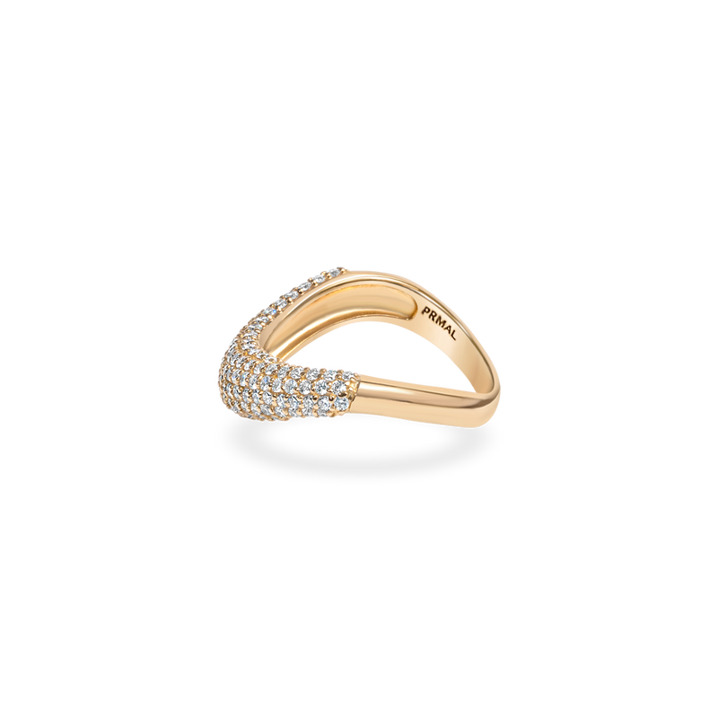PRMAL】【K10】 Waving Pave ピアス パヴェウェーブドームリング PRMAL】【K10】 Waving Pave ピアス パヴェウェーブドームリング
