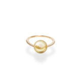 Golden Pearl Oval Ring