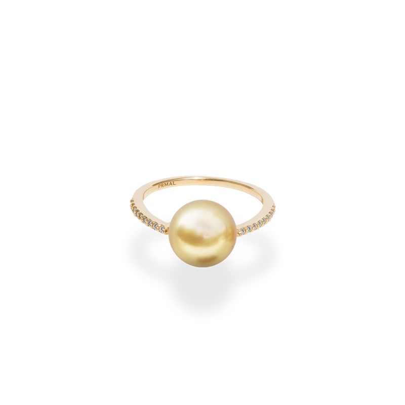 Golden Pearl Oval Ring - PRMAL