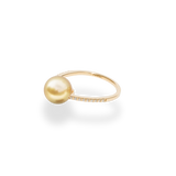 Golden Pearl Oval Ring