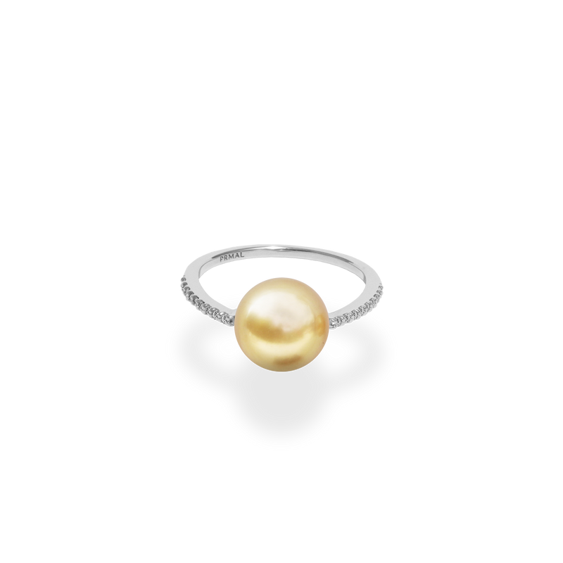 Golden Pearl Oval Ring