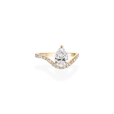 1ct Pear Wave Ring