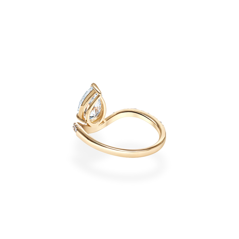 1ct Pear Wave Ring
