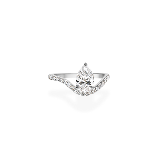 1ct Pear Wave Ring | PT