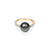 Black Pearl Oval Bold Ring - PRMAL