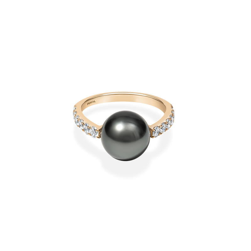 Black Pearl Oval Bold Ring - PRMAL