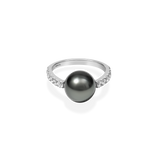 Black Pearl Oval Bold Ring - PRMAL