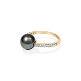 Black Pearl Oval Bold Ring - PRMAL