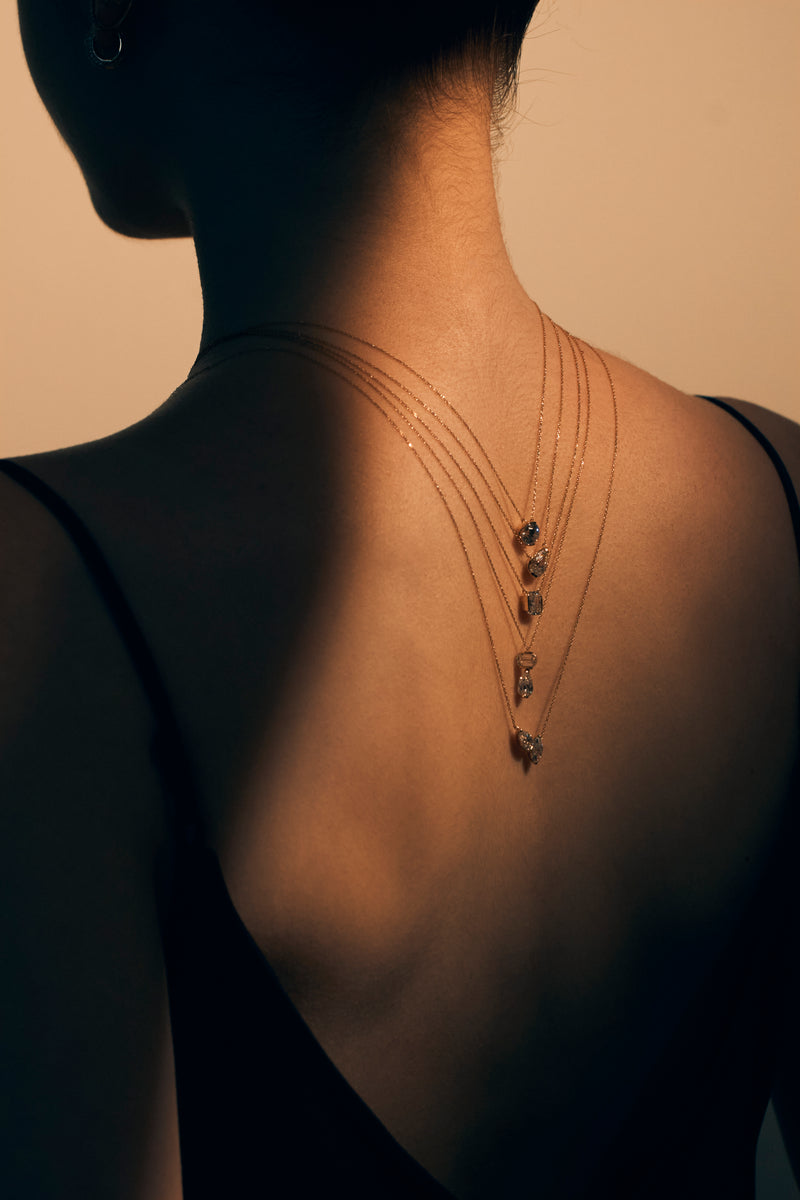 Marquise Emerald Duo Necklace - PRMAL