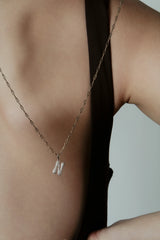 Pave Dome Letter B Necklace - PRMAL