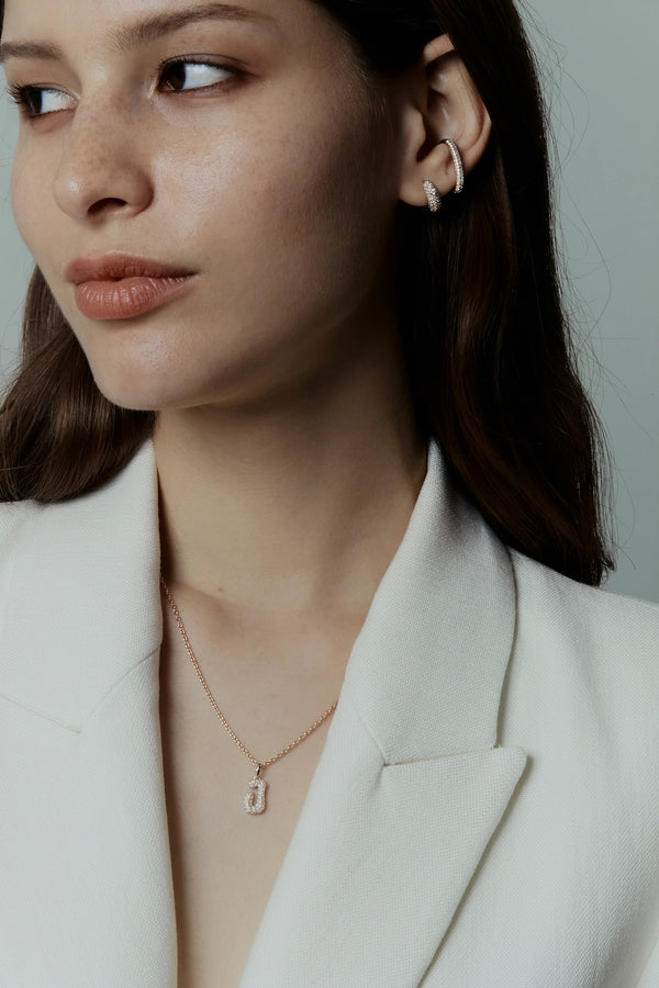 Pave Dome Letter Y Necklace - PRMAL