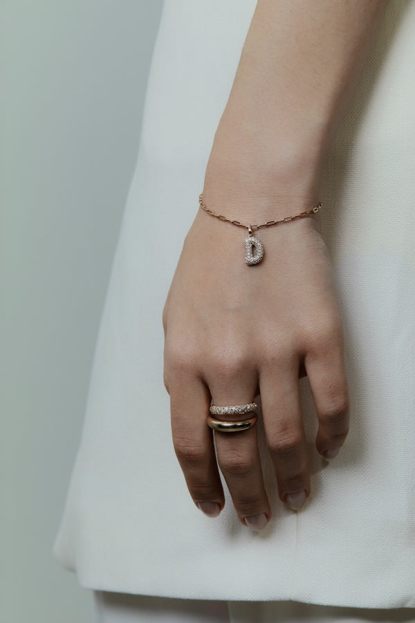 Pave Dome Letter H Bracelet - PRMAL