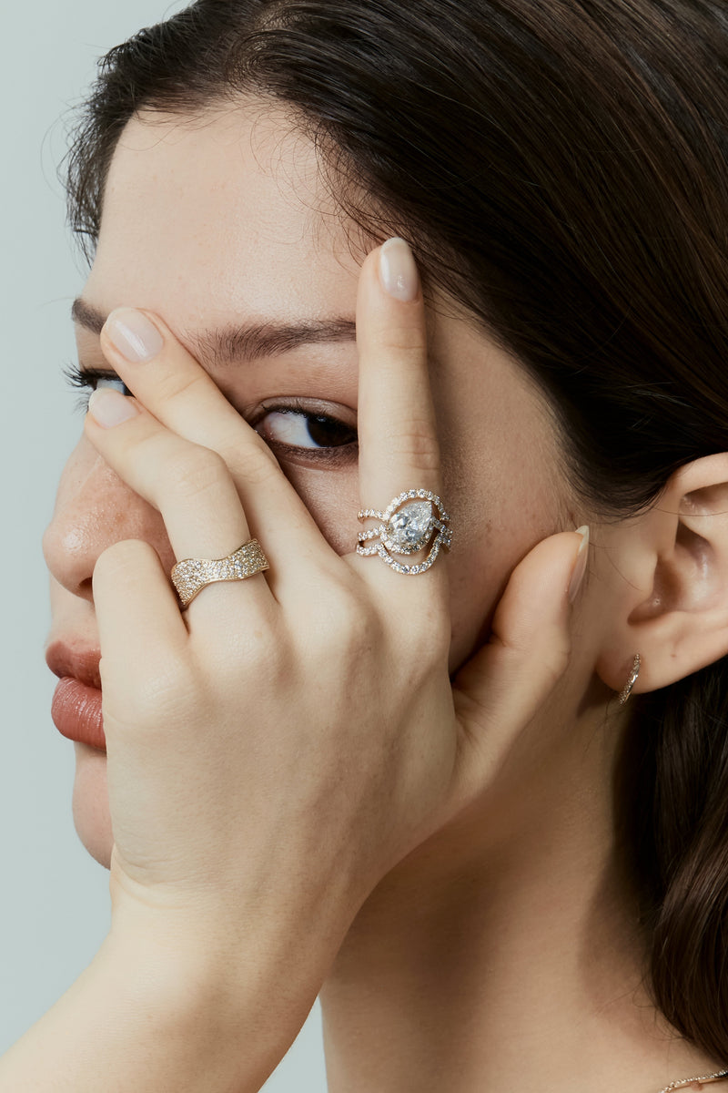 Wave Flat Ring [Bridal Edition] - PRMAL
