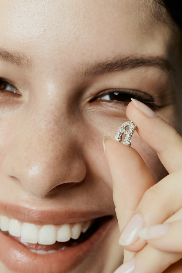 Pave Dome Letter Charm - PRMAL