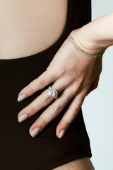 Infinity Pear Twin Wave Ring - PRMAL
