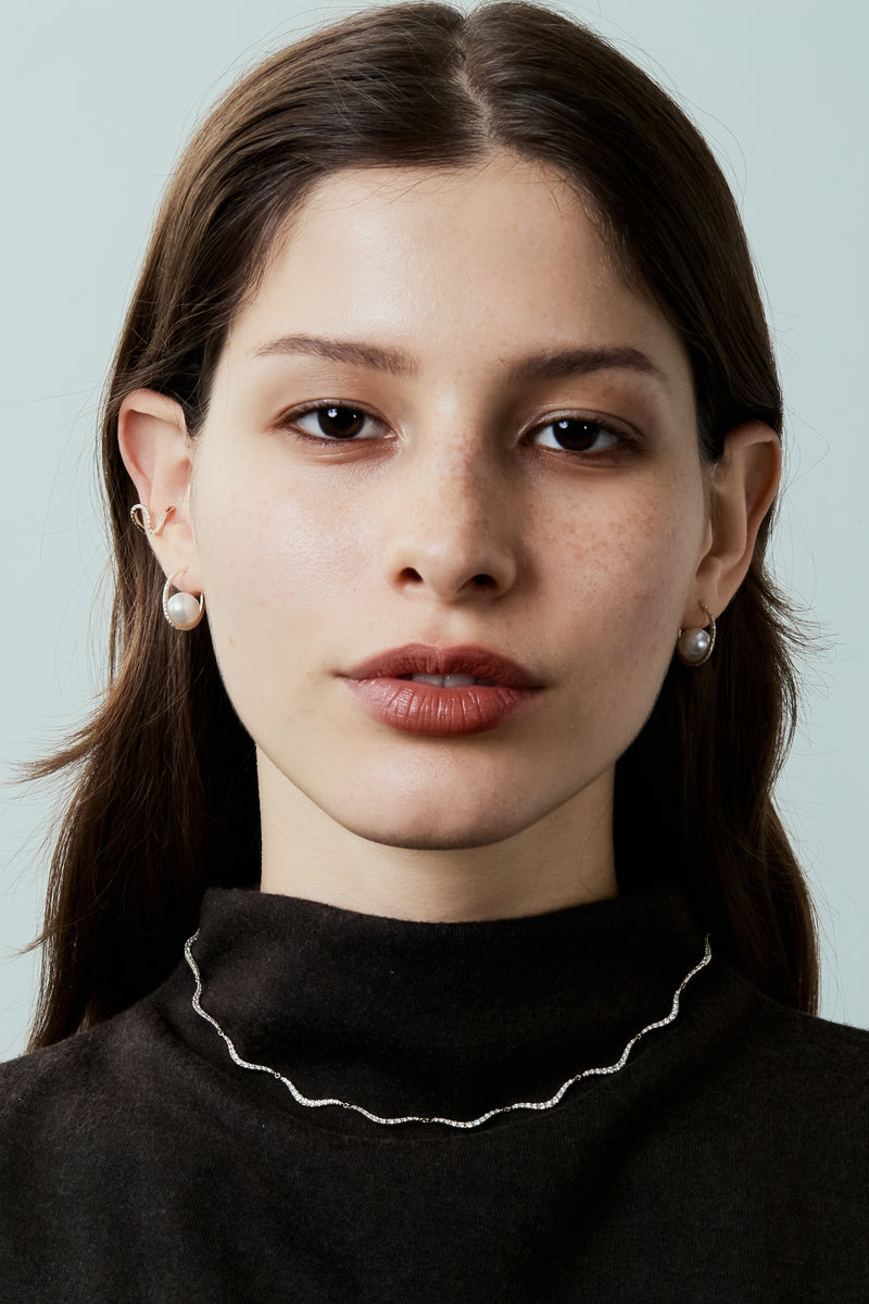 Trace Wave Eternity Choker Necklace - PRMAL