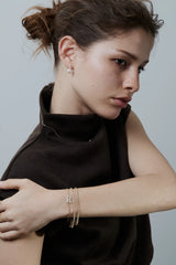 Pave Dome Letter B Trace Bracelet - PRMAL