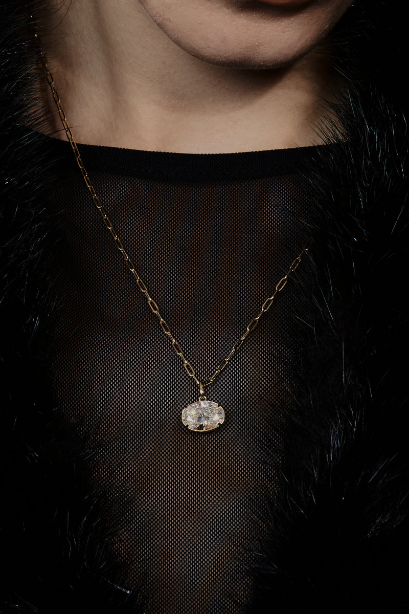 3ct Oval Diamond Charm - PRMAL