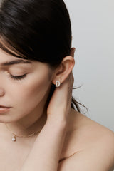 Pave Dome Letter D Earring - PRMAL