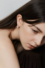 Pave Dome Letter Earring