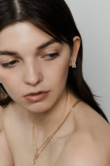 Pave Dome Letter H Earring - PRMAL