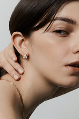 Pave Dome Letter Earring
