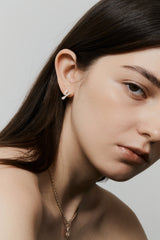 Pave Dome Letter Y Earring - PRMAL