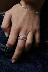 Oval Half Eternity Ring - PRMAL