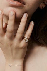 0.3ct Pear Wave Pinky Ring - PRMAL
