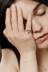 0.3ct Pear Wave Pinky Ring - PRMAL