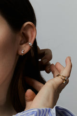 Duo Pear Hoop Earring - PRMAL