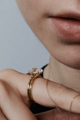 Alta Solitaire Plain Ring [Oval] - PRMAL