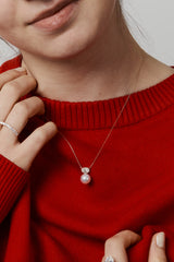 Pearl Oval Diamond Necklace - PRMAL