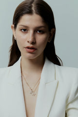 Pave Dome Letter B Necklace - PRMAL