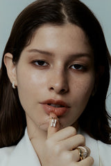 Pave Dome Letter B Necklace - PRMAL