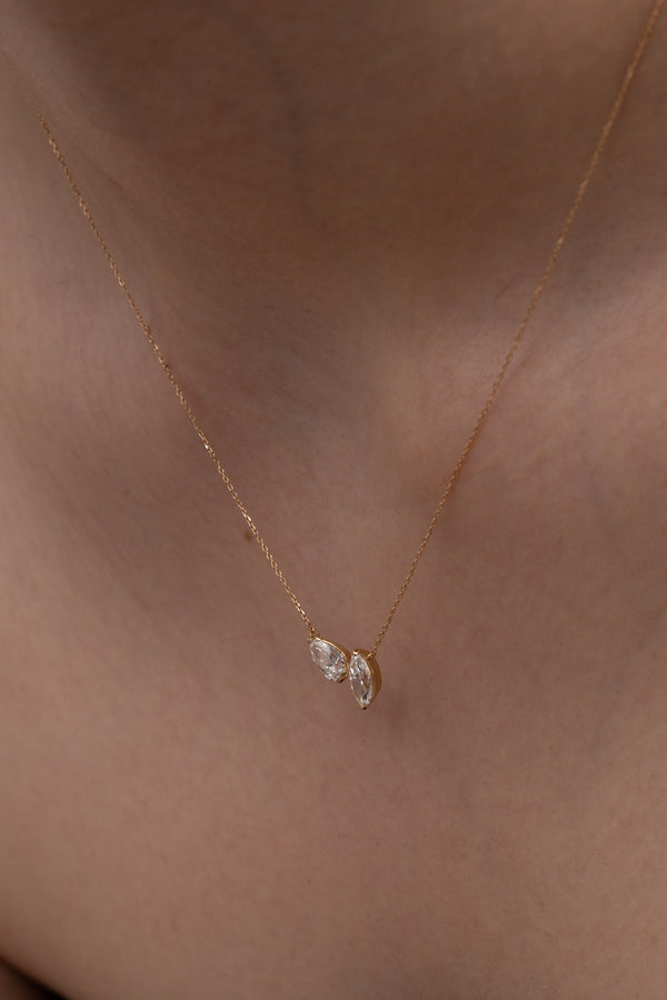 Pear Marquise Duo Necklace - PRMAL