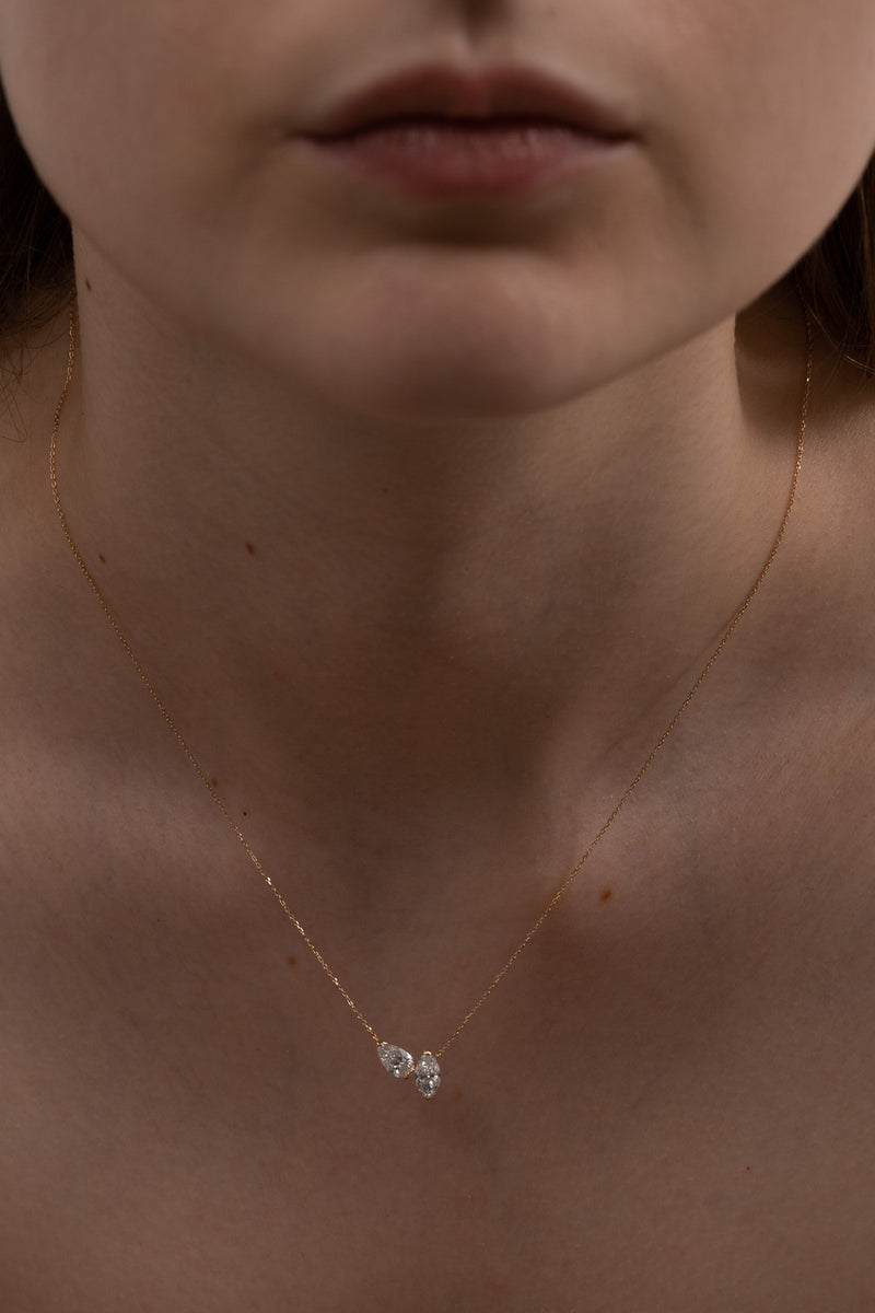 Pear Marquise Duo Necklace - PRMAL