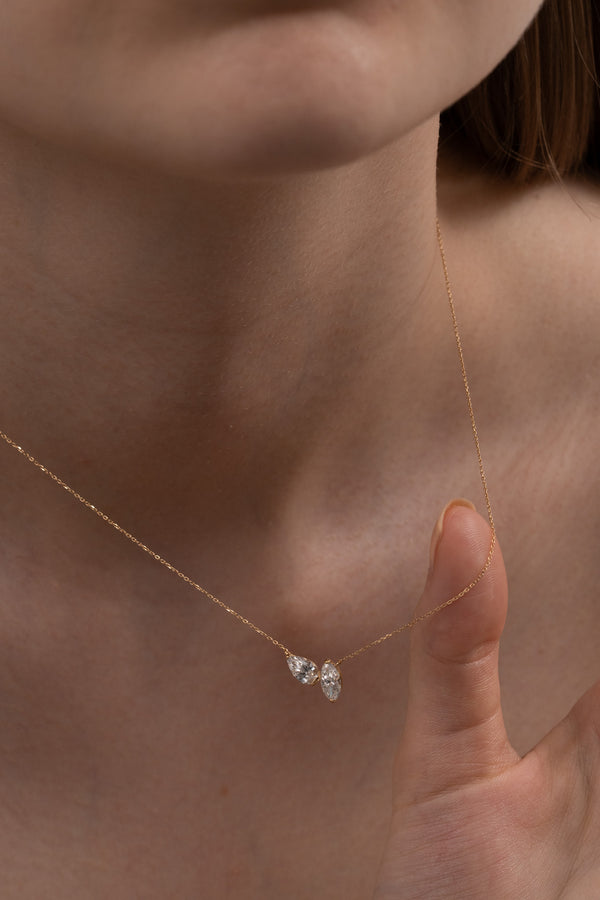 Pear Marquise Duo Necklace - PRMAL